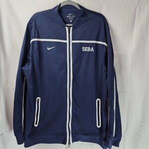 Nike Team Fleece Jacket Windbreaker Men's XL Seba Embroidered‎ Blue Double Zip